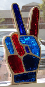 Red and Blue Peace Sign